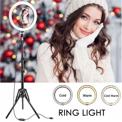 Jeteck Tripod Stand 7 Ft for Live Stream-LED Ring Light with Phone Holder Dimmable for Tik-Tok, mx taka tak-