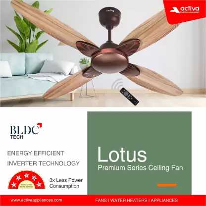 ACTIVA LOTUS 5 Star 1200 mm 4 Blade Ceiling Fan ROSE WOOD, Pack of 1-