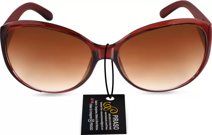 UV Protection Oval Sunglasses 54 For Women, Brown-