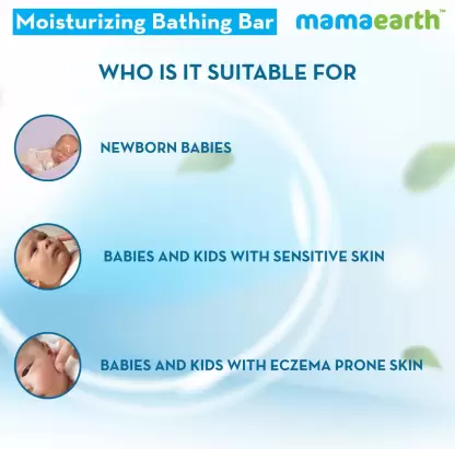 Mamaearth Moisturizing Baby Bathing Soap Bar pH 5.5 with Goat Milk and Oatmeal, 75g Pack of 2-