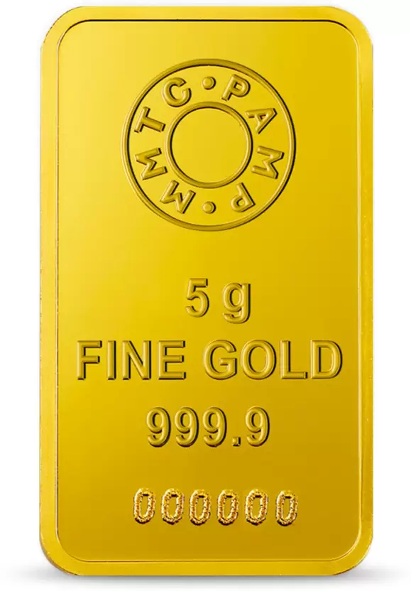 MMTC-PAMP India Pvt Ltd Lotus 24 9999 K 5 g Yellow Gold Bar-