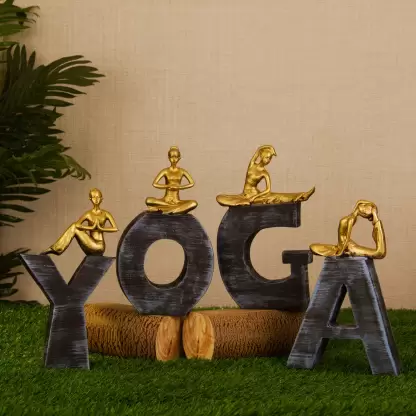 TIED RIBBONS Decorative Showpiece Yoga Sign Symbol With Attach Yoga Lady Decorative Showpiece-