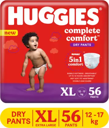 Huggies Complete Comfort Dry Pant Baby Diaper - XL 56 Pieces-