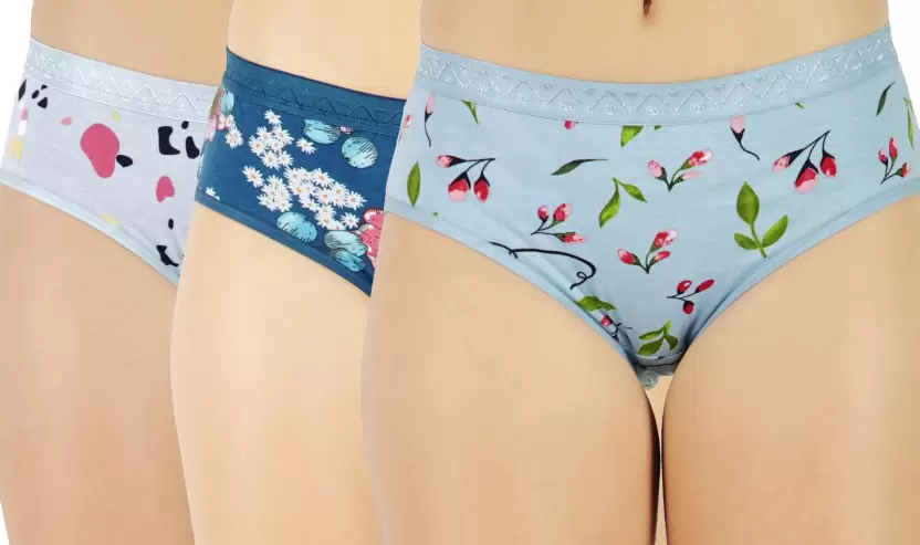 Pack of 3 Women Hipster Multicolor Panty-