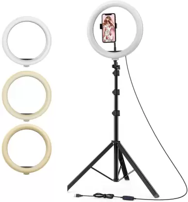 Jeteck Tripod Stand 7 Ft for Live Stream-LED Ring Light with Phone Holder Dimmable for Tik-Tok, mx taka tak-