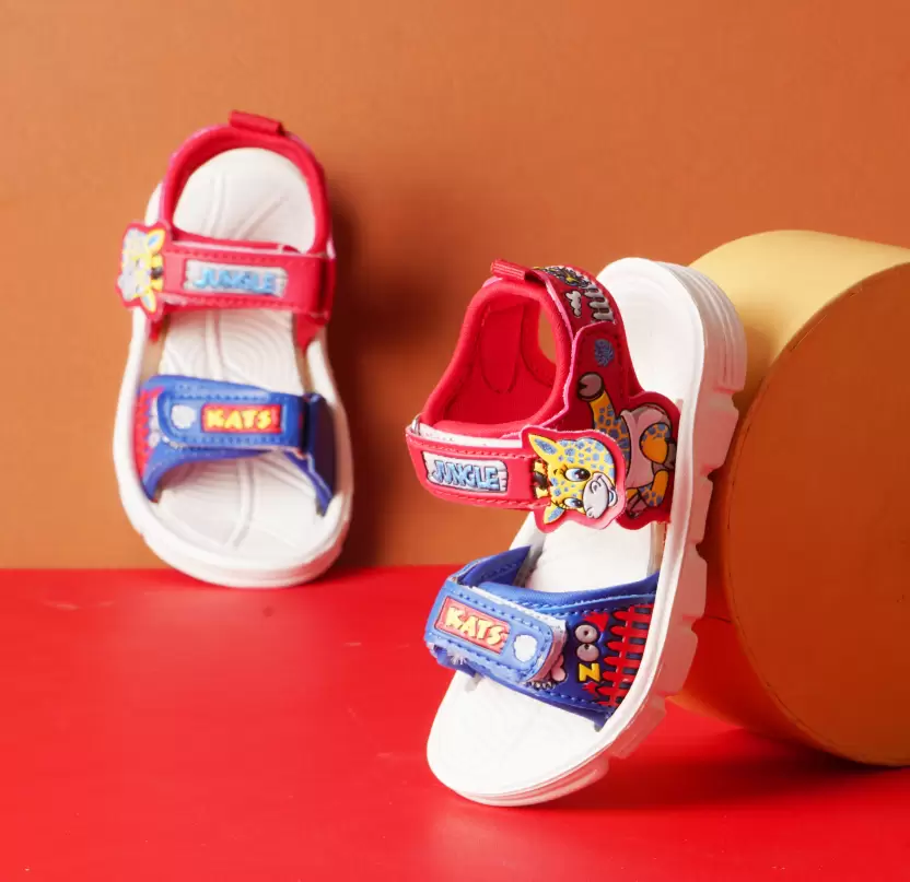 Velcro Strappy Sandals For Boys&Girls Red-