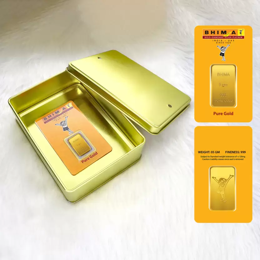 Bhima Jewellers 24K 5 g Yellow Gold Bar 24 999 K 5 g Gold Bar-